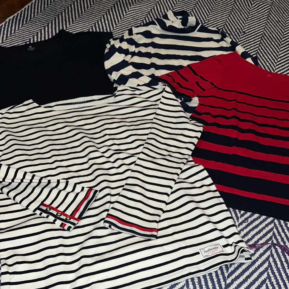 Lot of TALBOTS nautical spring transition tops medium petite